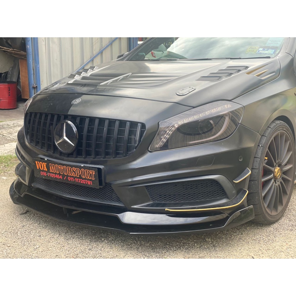 mercedes benz a class w176 carbon fiber front lip diffuser revozport ...