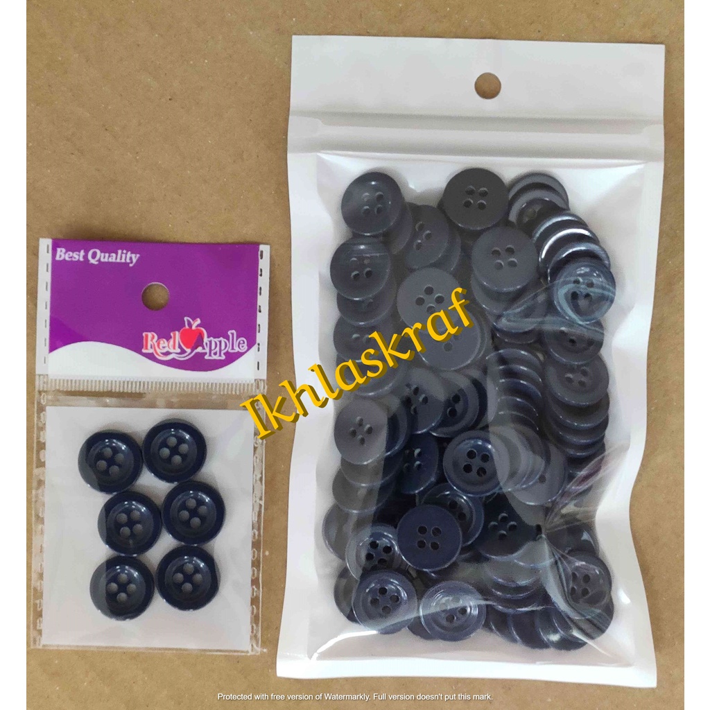 Butang 68 14 Mm 22l Butang Bulat 4 Lubang 6 Biji Pkt Shopee