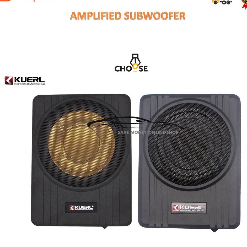 KUERL 10 Inch Subwoofer Car Audio Under Seat Slim Car Audio Spl Active Car  Subwoofer