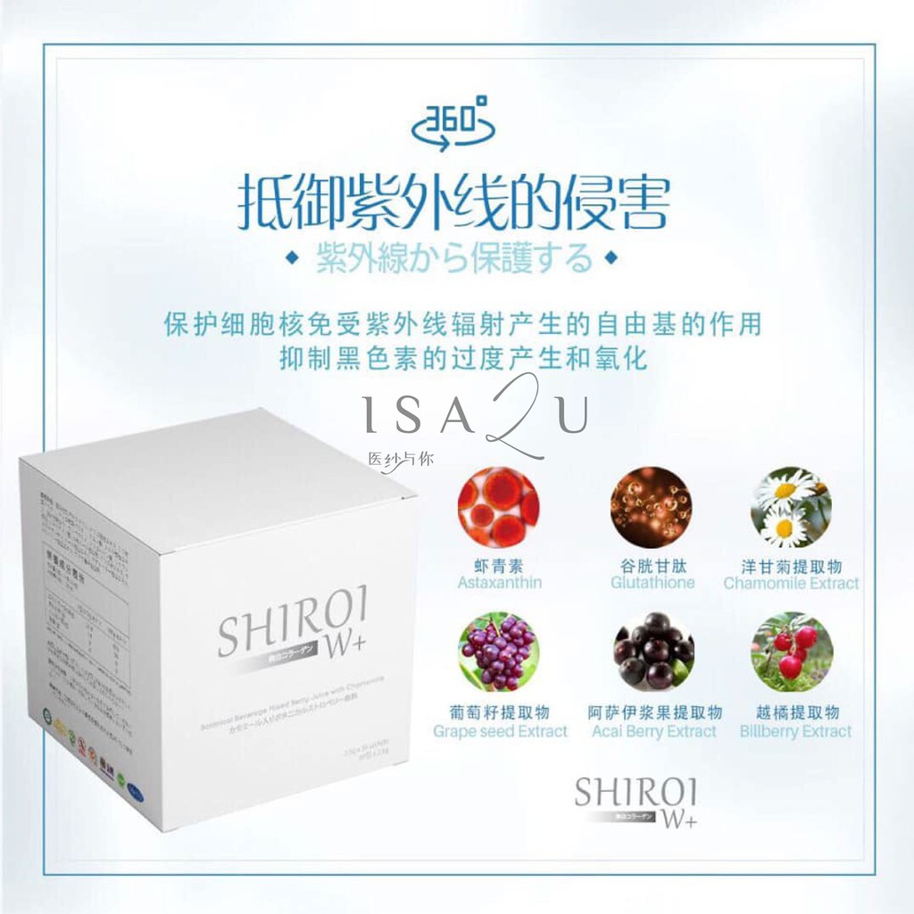 shiroi glutathione SHIROI W+ 谷胱甘肽饮品(30PCS) Collagen & Glutathione for Anti aging, whitening,  detox, hydrating. 美白保湿抗老化| Shopee Malaysia