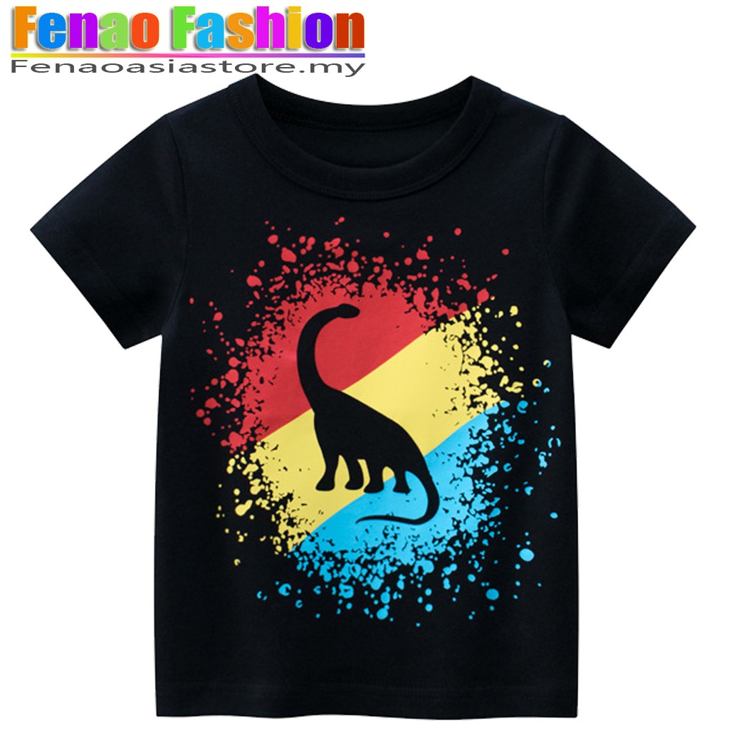 Boys Tshirt Color Dinosaur Kids T-shirt Children Tops Short Sleeve ...