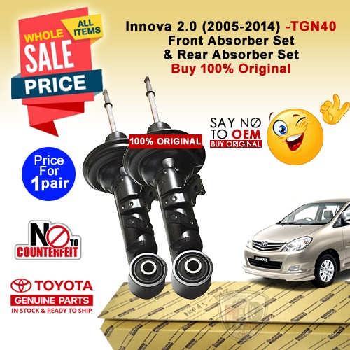 Innova 2.0 (2005-15) Front Rear Absorber TGN40 48510-09L00 48520-09C80 ...