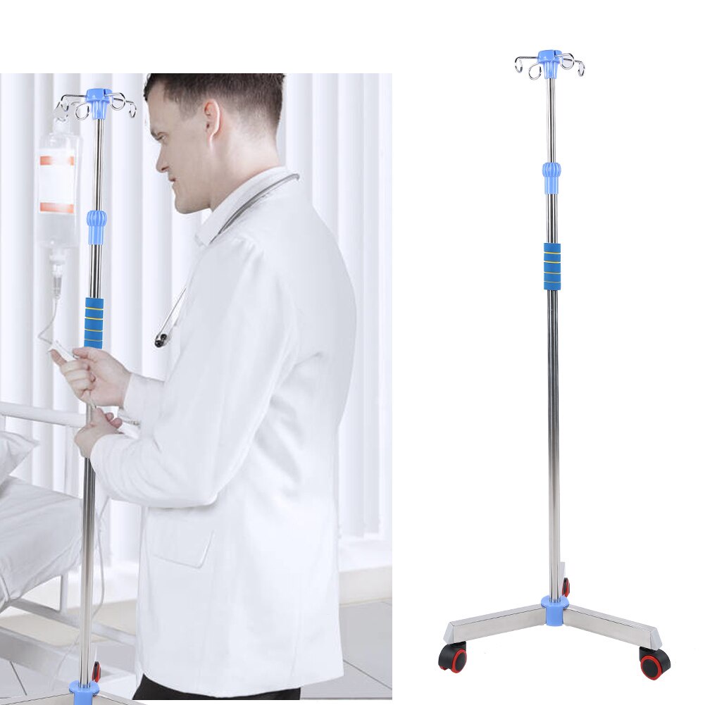 THICK STAINLESS STEEL ADJUSTABLE INFUSION STAND FLOOR INFUSION STAND ...