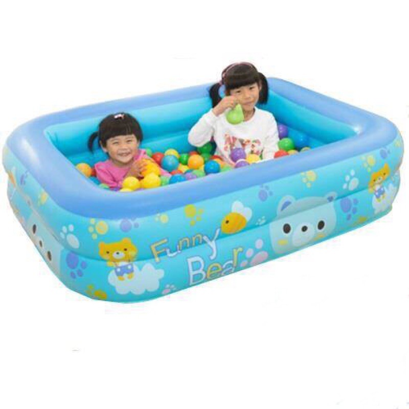 Kids 2 Rings Inflatable Swimming Pool (120cm x 90cm x 36cm) | Shopee ...