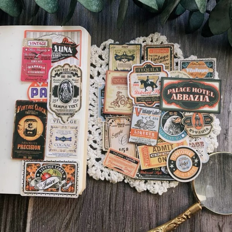 Vintage Small Shop Logo Stickers, Journal Stickers | Shopee Malaysia