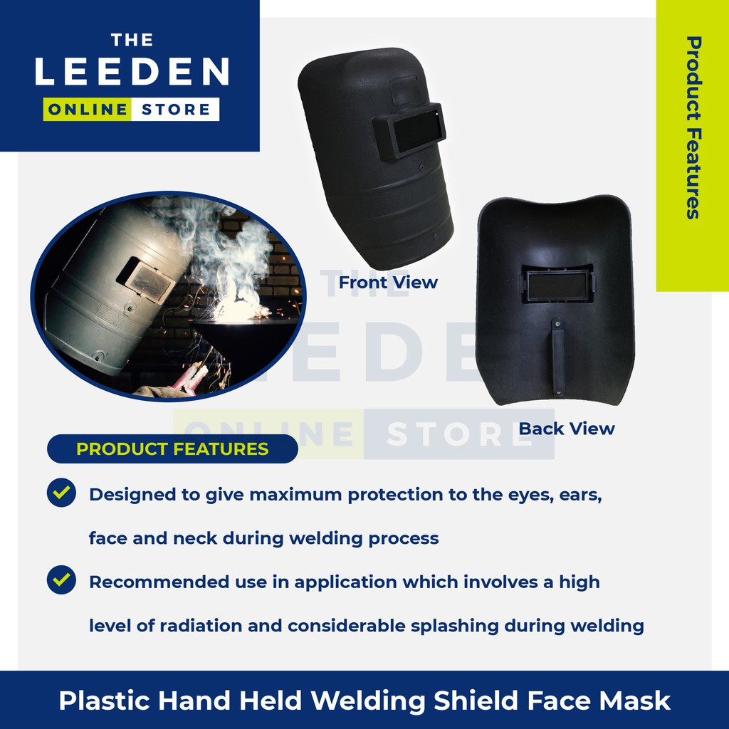 Plastic Hand Weld Welding Hand Shield Face Mask by Leeden Online Store ...
