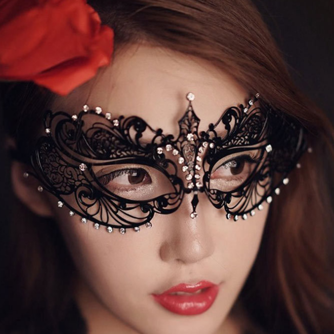Venice metal Mask Masquerade Ball half face Princess mask female cos