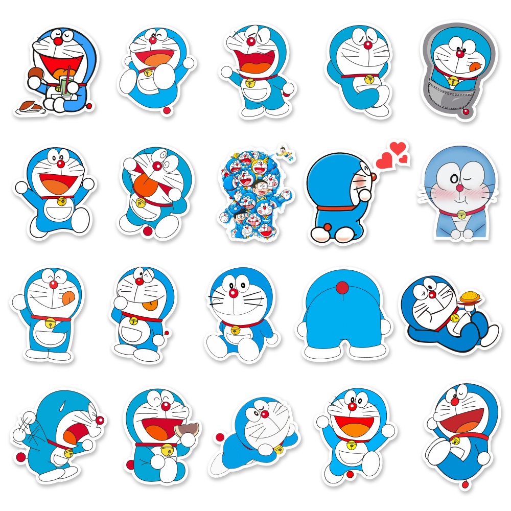 MUYA 50pcs Doraemon Stickers Japanese Cartoon Stickers Waterproof ...
