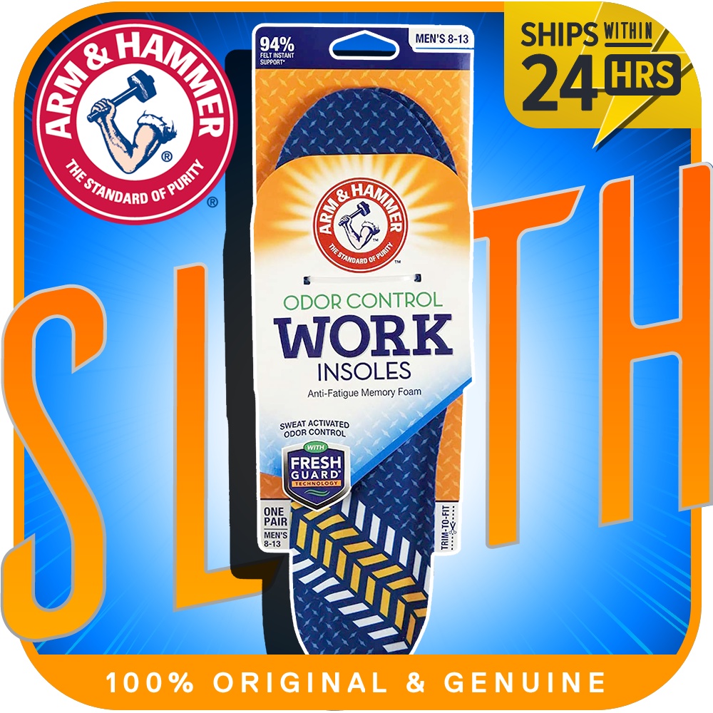 GENUINE Arm & Hammer Work Insoles for Men and Women Pair of AntiFatigue Arch Support Memory