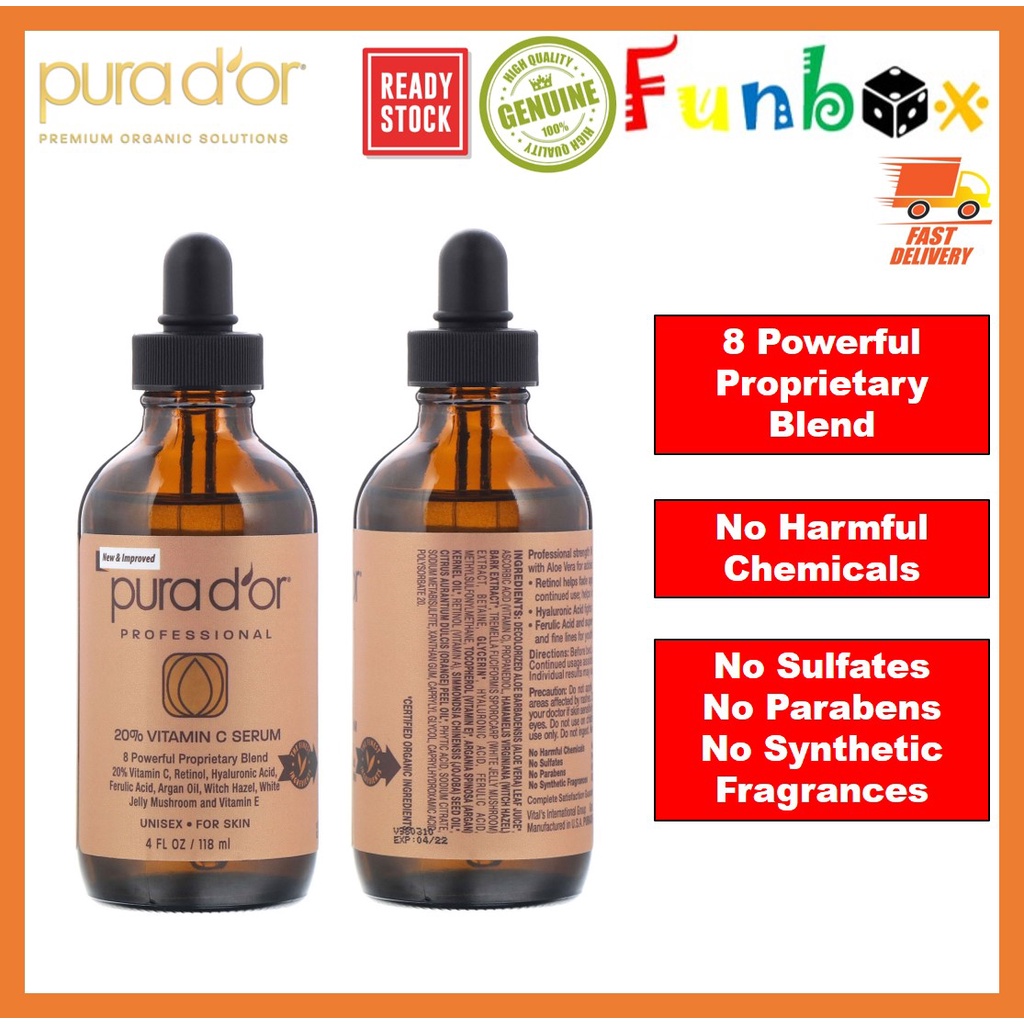 Pura D'or Professional 20 Vitamin C Serum 118ml (Expiry Date Jan 2025