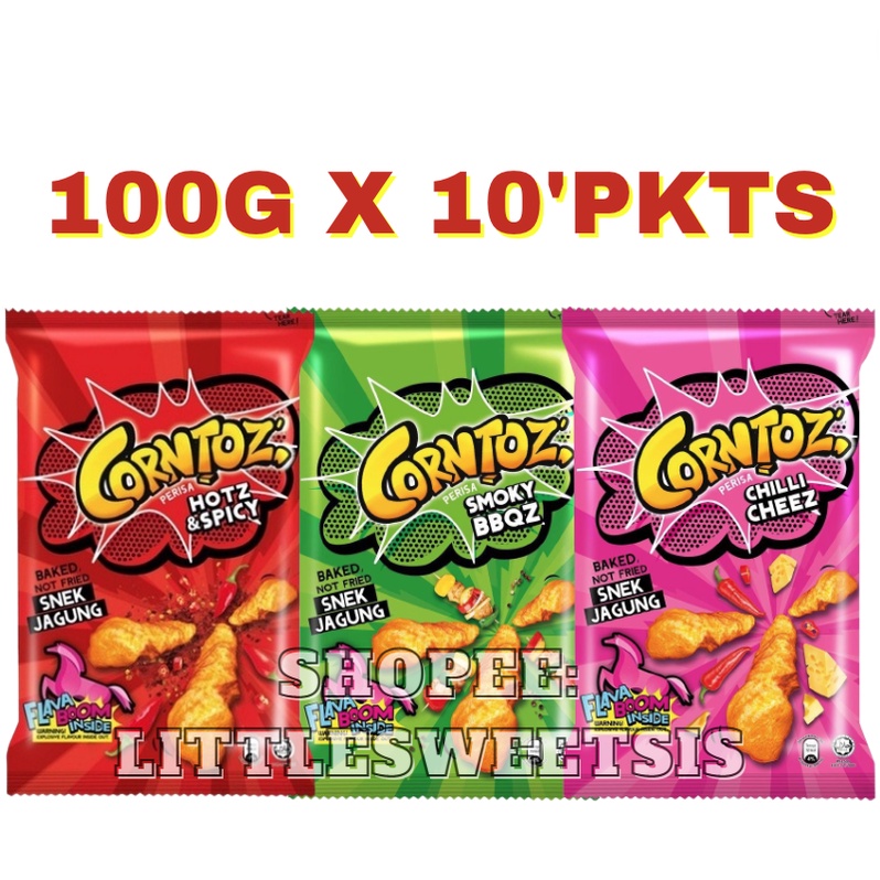 CORNTOZ CORN SNACKS [100G*10'S] - MAMEE CORNTOZ HOT & SPICY / CHILI ...