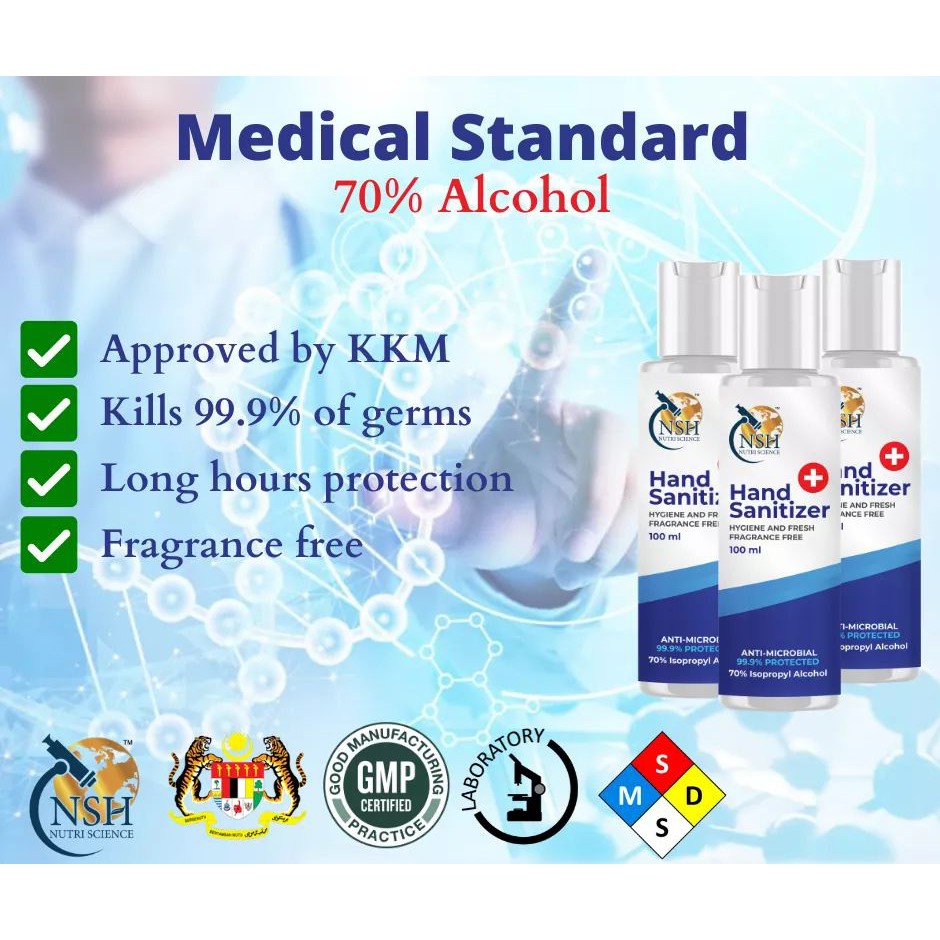 👑70%Alcohol Medical Gred👑🔥NSH HAND SANITIZER🔥Approved By KKM [Kill 99.9 ...
