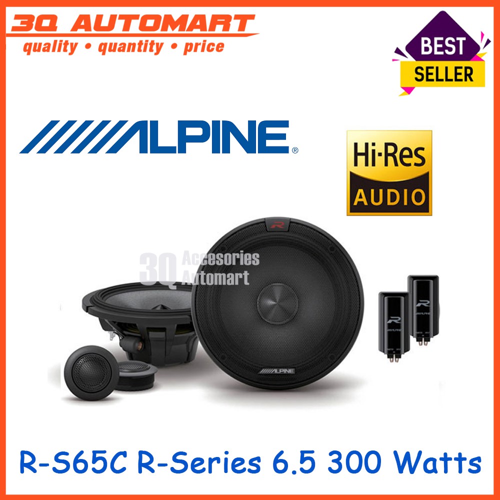 Alpine R-S65C R-Series 6.5 300Watts 2-Way Component Car Audio Speakers ...