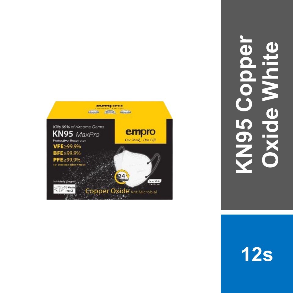Empro Copper Oxide KN95 Max Pro Face Mask White 10s + 2s Shopee