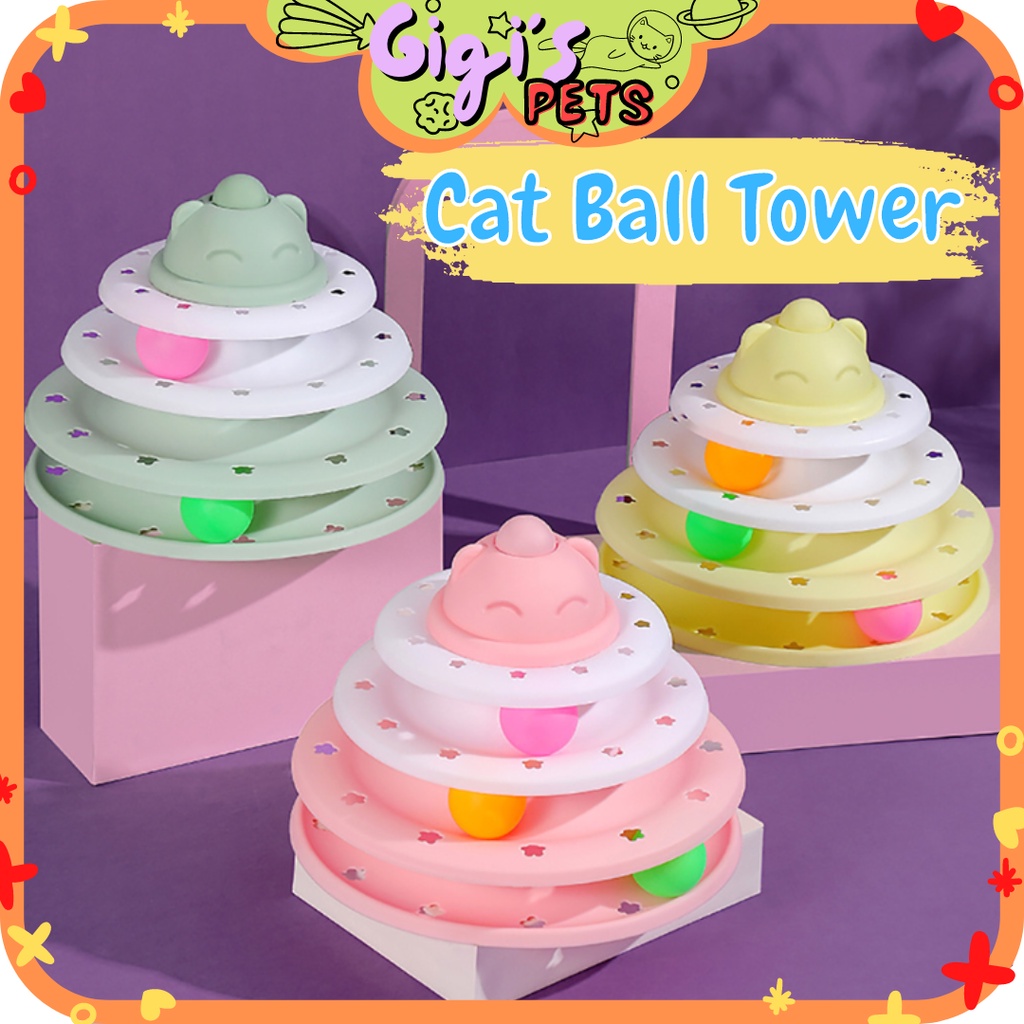 Cat Tower Ball Spinning Toy Mainan Kucing Murah Bola Kucing Cat Toy