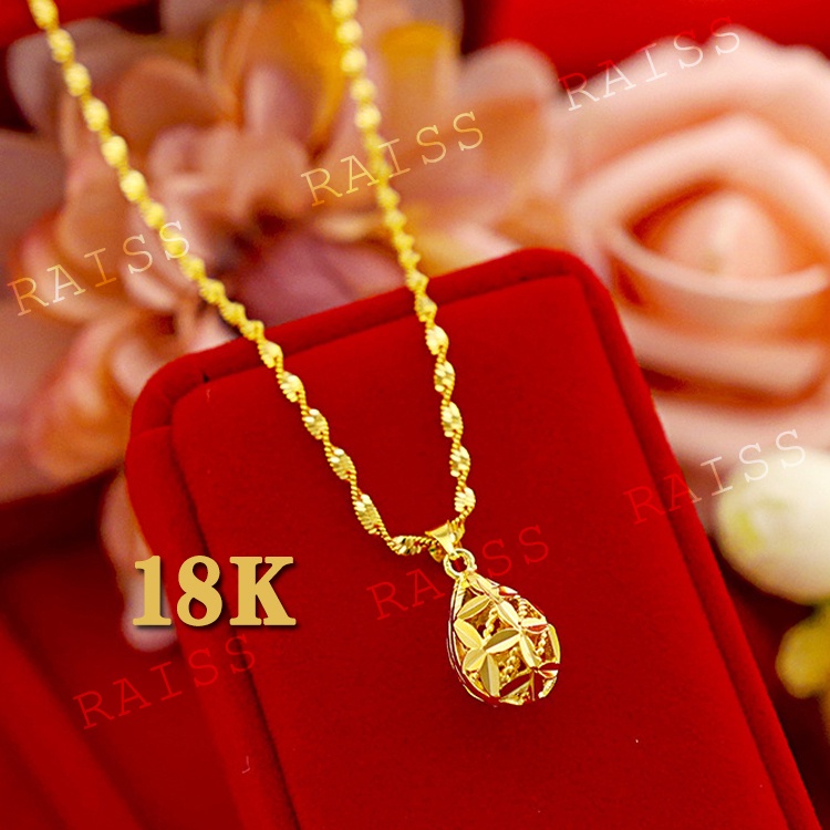 18K Saudi Gold Necklace with Flower Pendant – Royal Gem