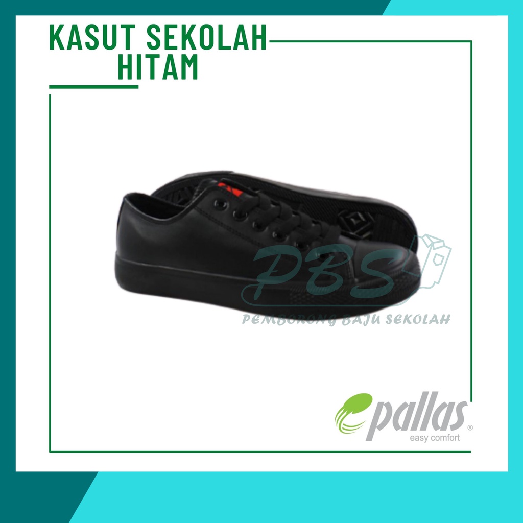 Px37 012abk Kasut Sekolah Jenama Pallas X Kasut Hitam Bertali