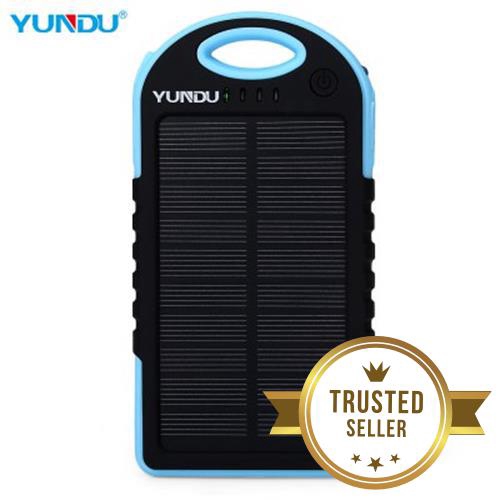 YUNDU YD T016 SOLAR POWER BANK WATERPROOF 12000MAH (BLUE AND BLACK