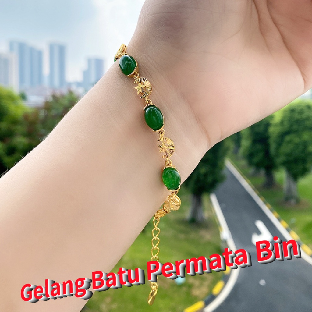 Ins 24K Gold plated Malay Jade Bracelet Shopee Malaysia