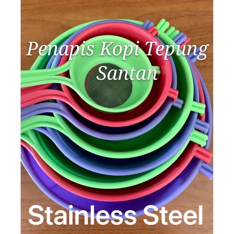 Penapis Santan Kopi Tepung Ayak Tepung Pengayak Plastic Flour Sifter Sieve Strainer Penapis 