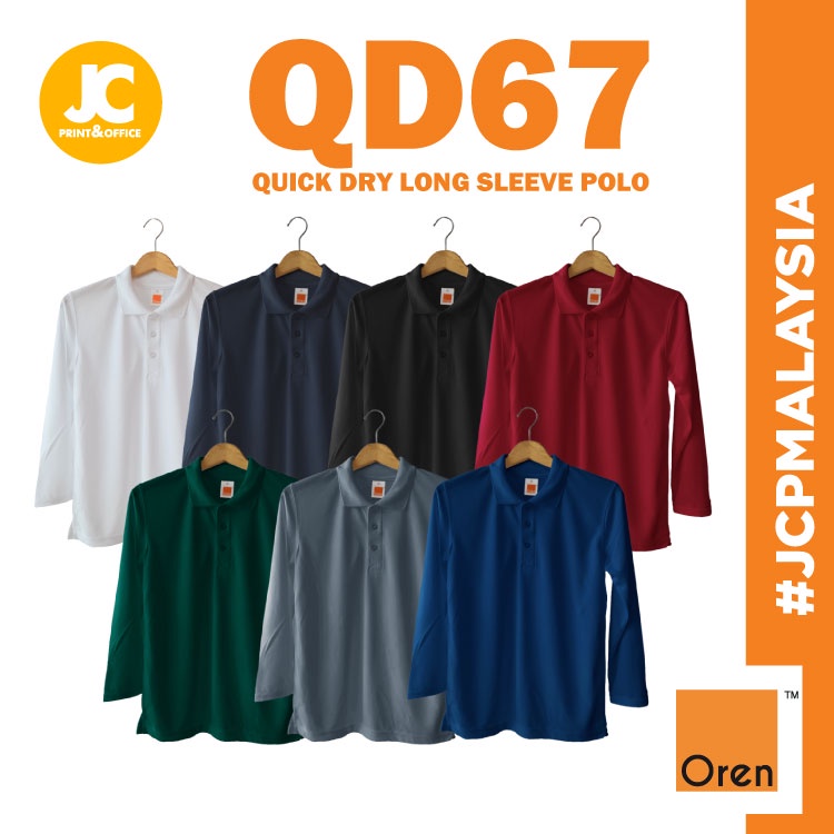 JCP x OREN SPORT Premium Quick Dry Long Sleeve Polo QD67 Unisex Side