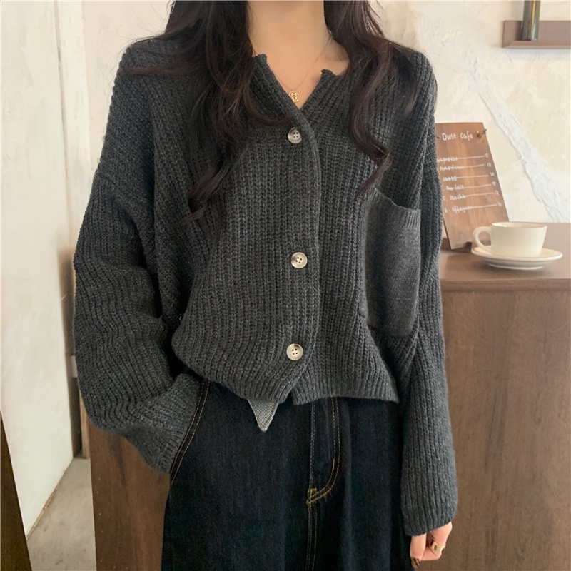 XIAOZHAINV Korean style fashion knitted cardigan women's short casual ...