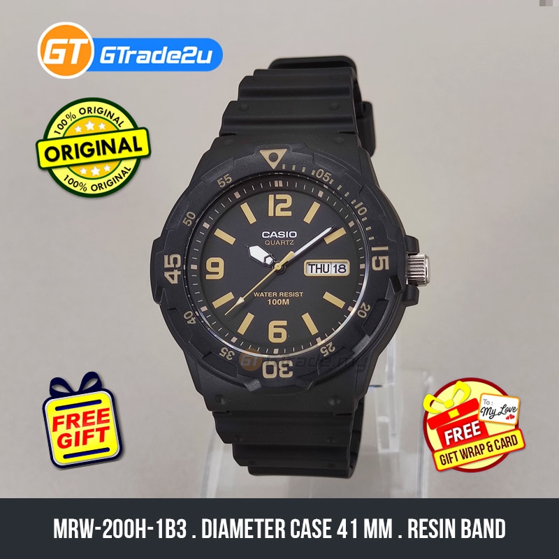Original Men MRW 200H 1B3 MRW200H 1B3 Analog Watch Black Resin Band watch for man Shopee Malaysia