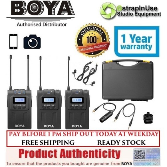 BOYA BYWM8 Pro K2 Dual Channel UHF Wireless Microphone Set Shopee