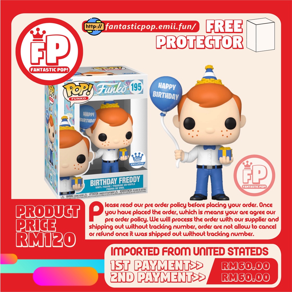 Funko POP : Funko - Birthday Freddy (195) (Funko Shop Exclusive ...