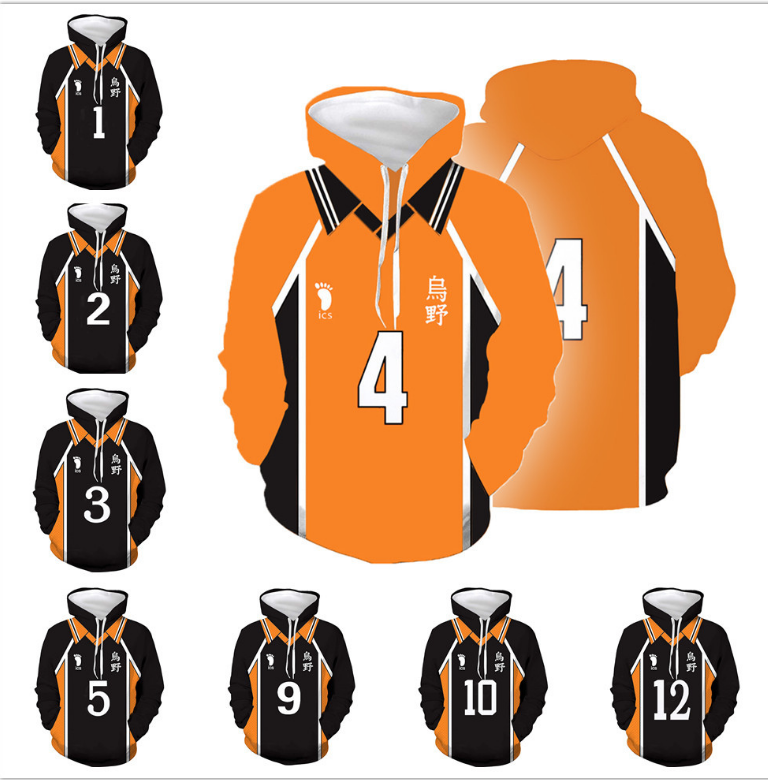 No.9 10 11 12 Haikyuu Karasuno High School Hoodie Cosplay Costume Shoyo Tobio Jacket Sport Uniform Top Coat Shopee Malaysia