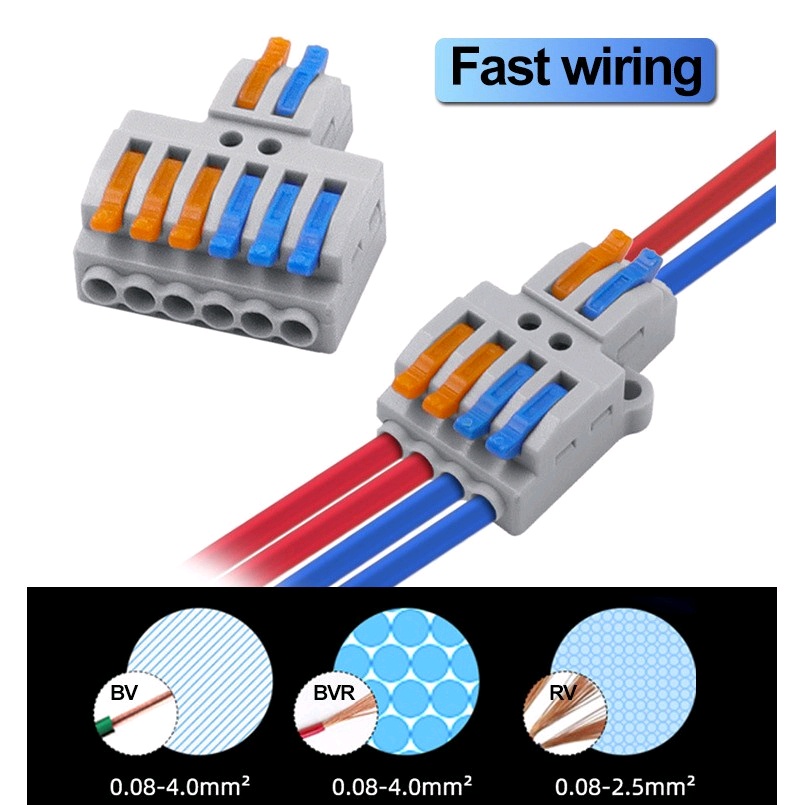 Wire Connector Electric PCT-222 Terminal Block Fast Quick Reusable ...