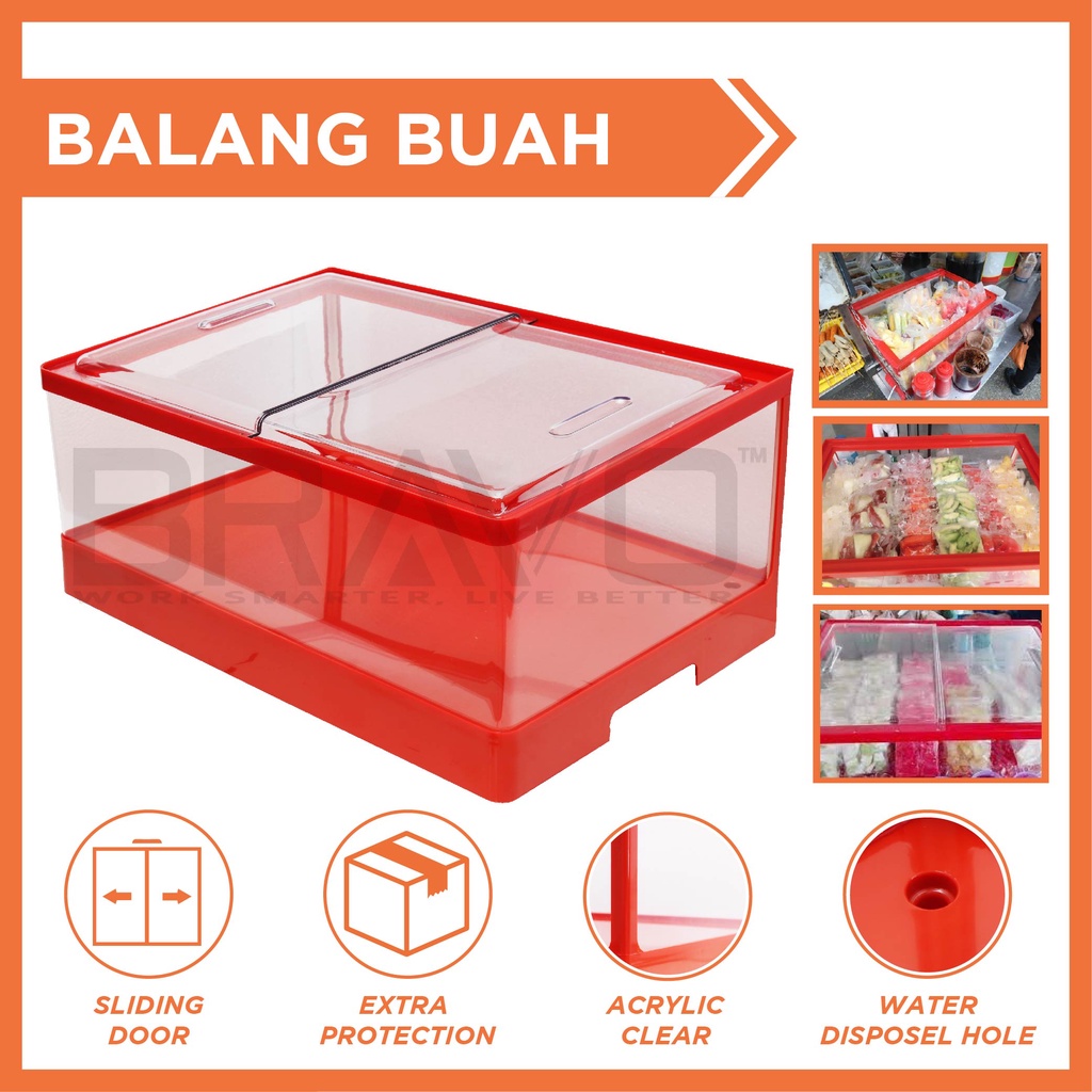 Balang Buah Balang Buah Potong Acrylic Fruit Case Bekas Buah-buahan ...