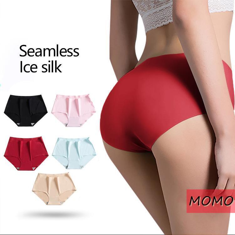 MOMO Premium Quality Women Fashion One Piece Seamless Ice Silk Panties  Girls Clothing Underwear Panty