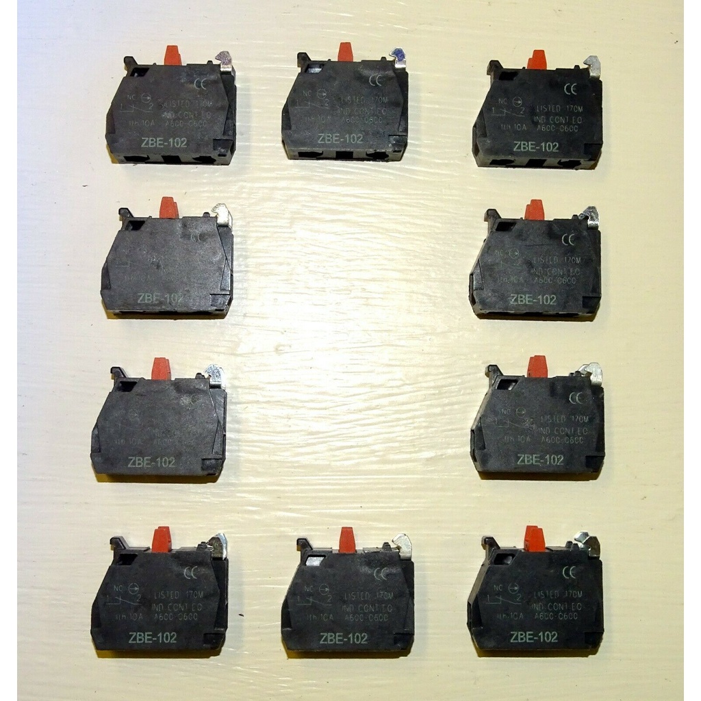 Kit Da 10 Pulsanti A Blocco ZBE-102 NC, Compatibili Con XB4/XB5 – Interruttori Di Sicurezza Per Pannelli Di Controllo Industriali