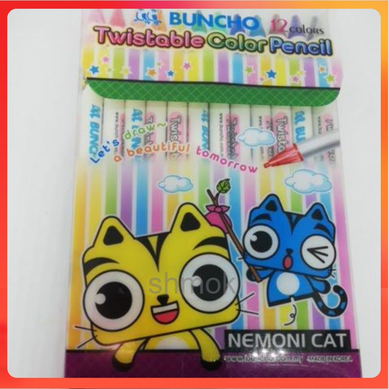 BUNCHO TWISTABLE COLOUR PENCILS 12PCS | Shopee Malaysia