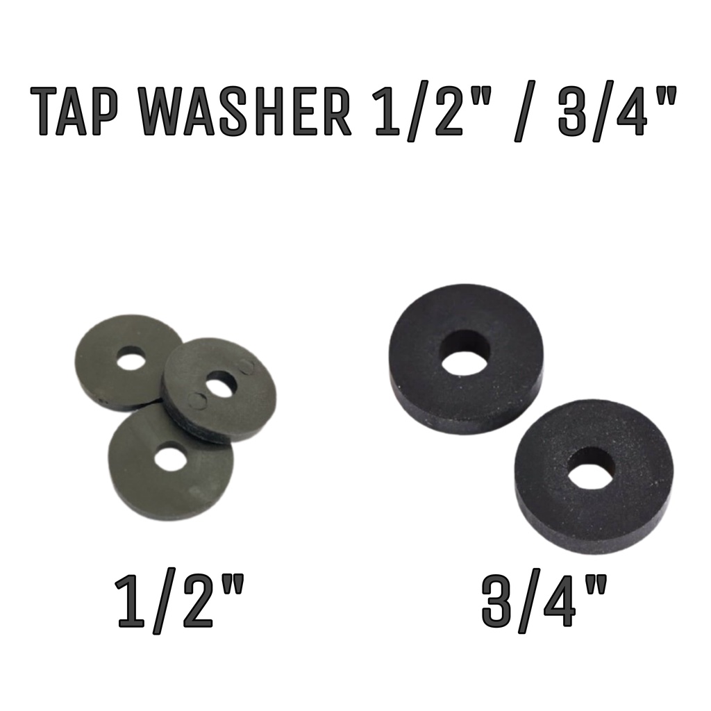 Tap Rubber Washer (1/2" / 3/4") / Brass Bib Tap Stopper 1/2" Shopee