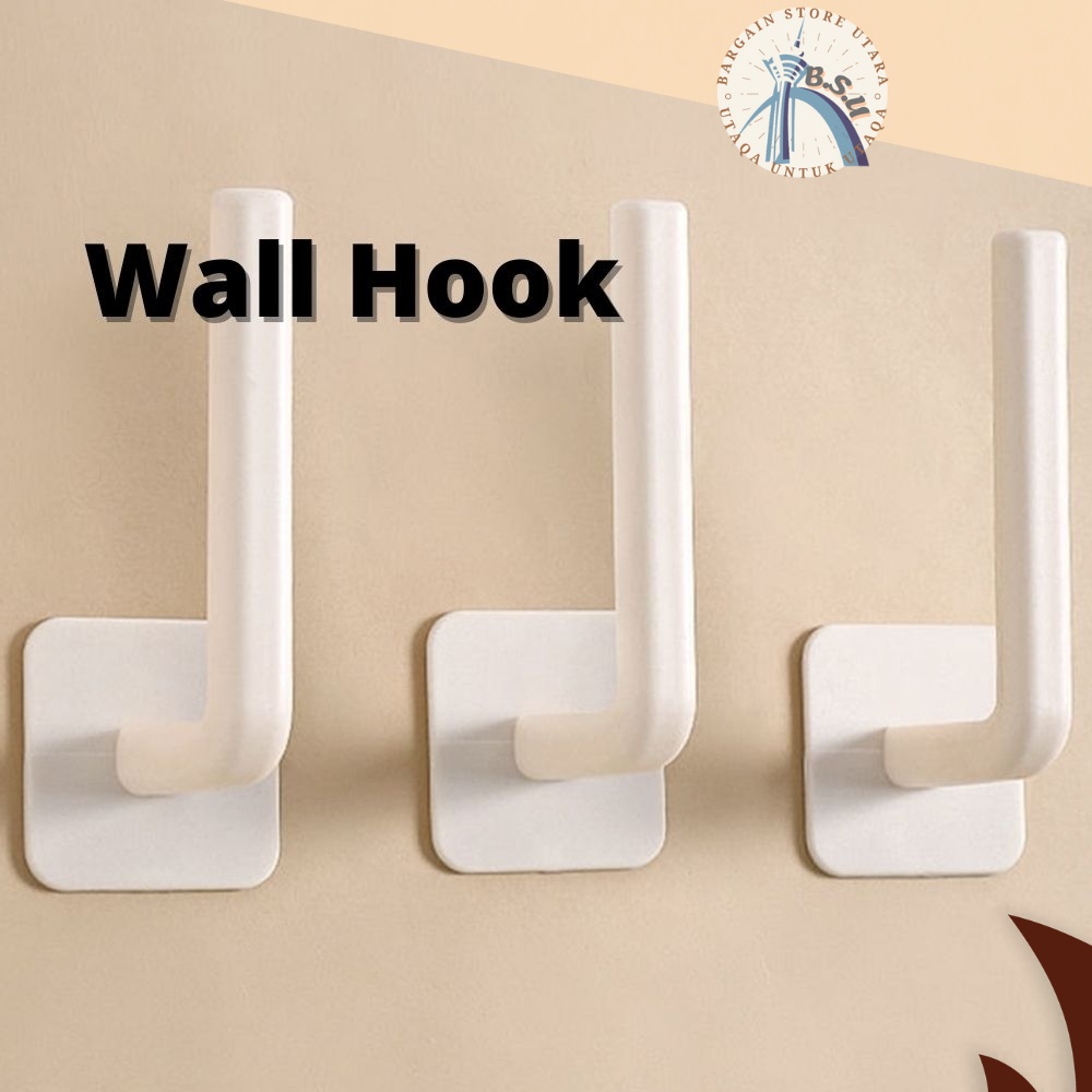 BSU Kitchen Wall Hook Wall Mounted Storage Rack Bath Towel Hanging Holder Nailless Hanger Key
