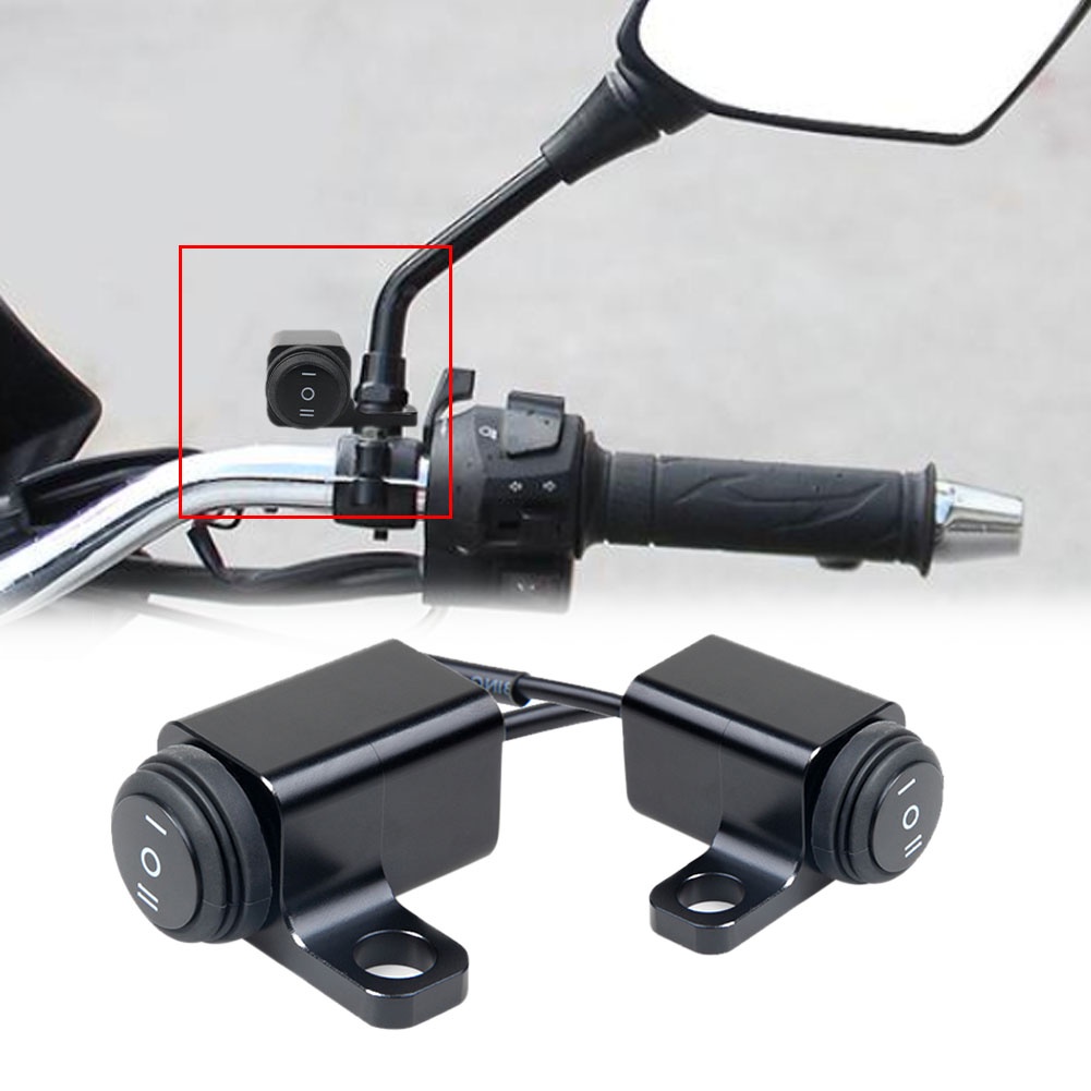 Motorcycle Handlebar Switch - 3-Position Headlight & Fog Light Switch 12V 22mm Mount