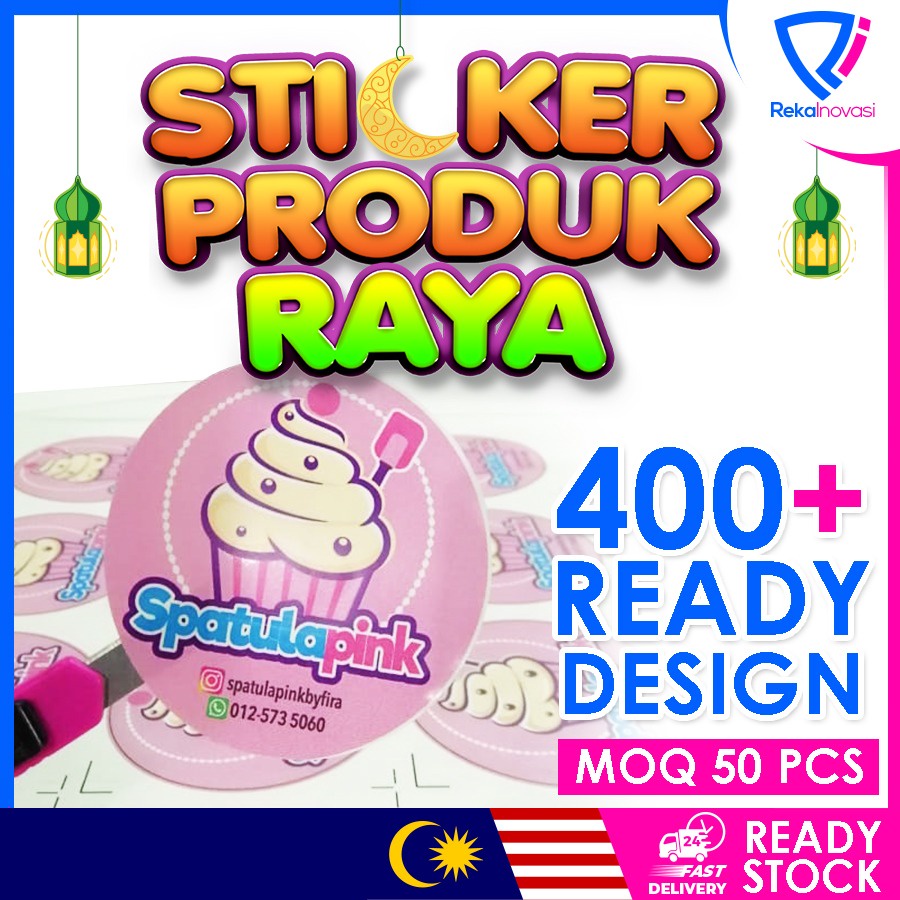 400 Ready Design Template Sticker Label Produk Raya 2025 (MOQ 1A3 ...