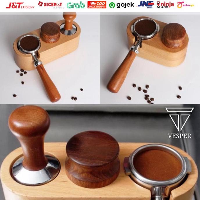 Wooden tamping mat / wood mat tamper / portafilter tamper Holder wood