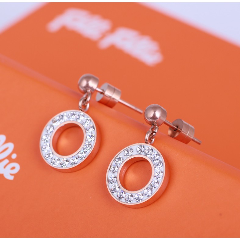 Folli Follie 2019FB White Diamonds Circular Earrings for her