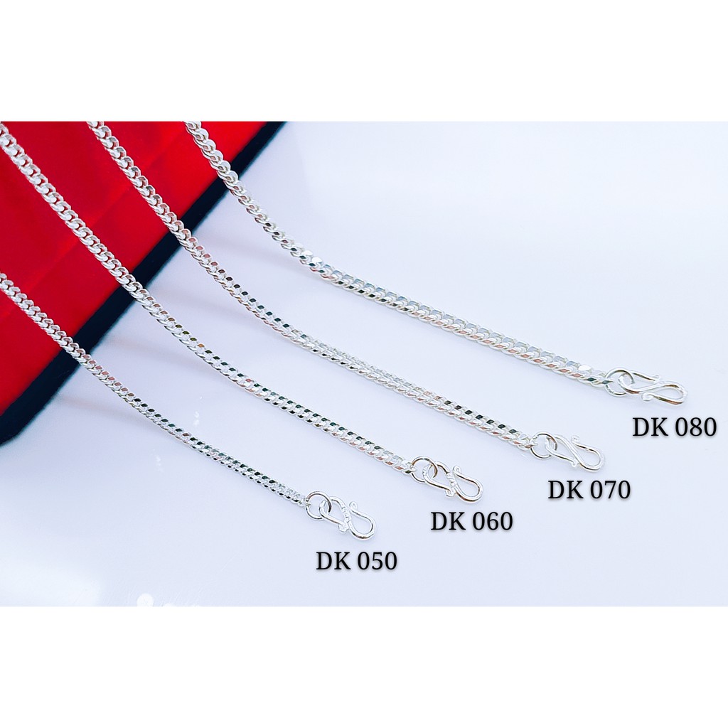 S925 Silver Necklacet (Sterling Silver) "Convex Curb Chain" 純銀項鏈 (Rantai Leher Perak) 單扣側身鏈(Rantai convex Curb) DKN