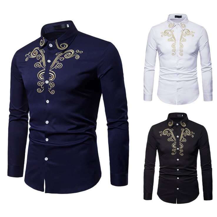 KURTA SLIM FIT VIRAL Embroidery Royal Prince Cekak Musang Slant Button ...