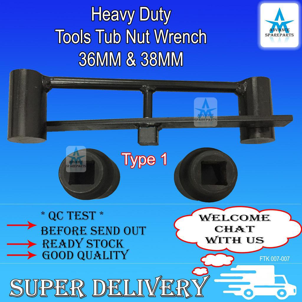 2 Type Washing Machine Tools Tub Nut Wrench 36MM & 38MM Heavy Duty