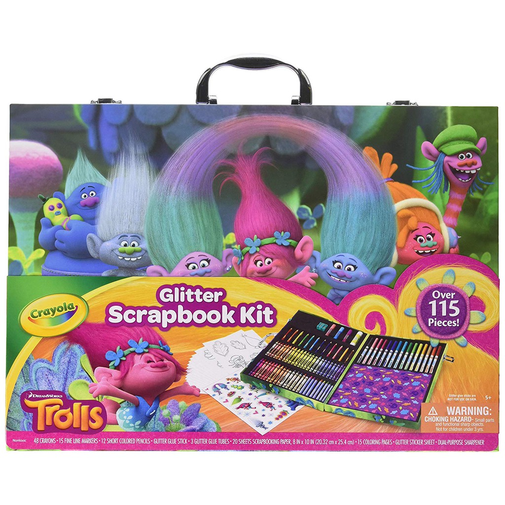 Crayola Dreamworks Trolls Glitter Scrapbook Kit | Shopee Malaysia