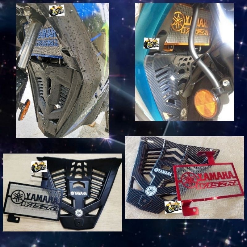 ENGINE COVER CURVE PVC CARBON BLACK + COOLANT NET RADIATOR COVER Y15 ...