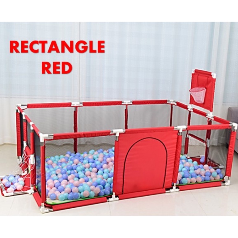 Baby Children Safety Play Fence Red & Blue Rectangle/Square Playpen ...