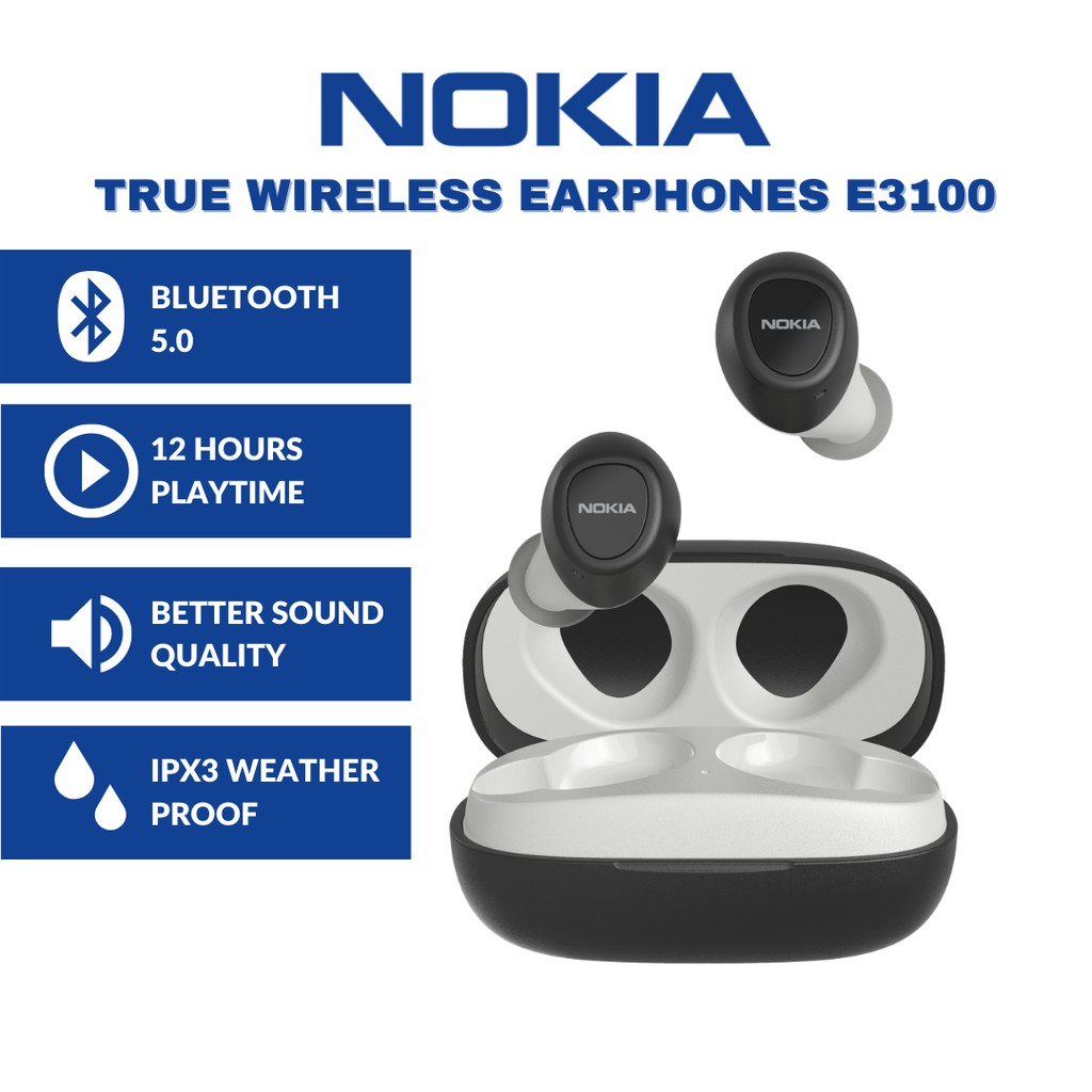 [SALE] Nokia E3100 Essential True Wireless Earphones Earbud Bluetooth  Wireless True Wireless Portable Bluetooth Audio