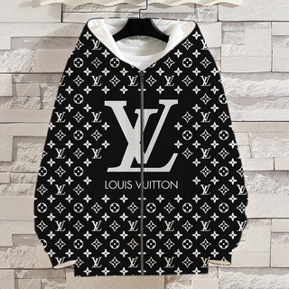 Louis Vuitton Blue, Pattern Print 2022 LV Monogram Hoodie S
