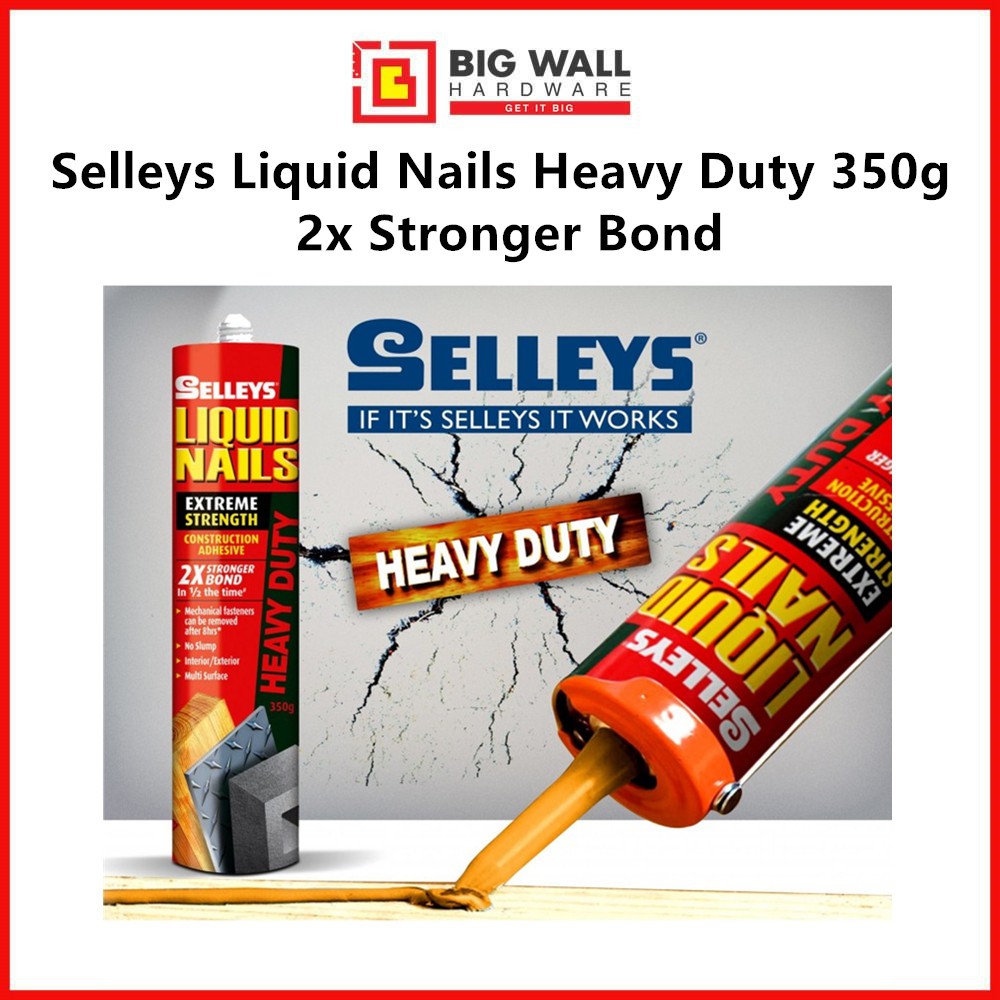Selleys Liquid Nails Heavy Duty 350g 2x Stronger Bond All Purpose High Strength Adhesive